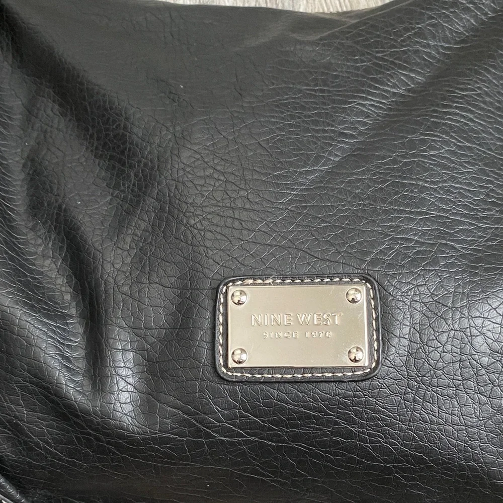 Nine West Black Shoulder Bag with Metallic Details